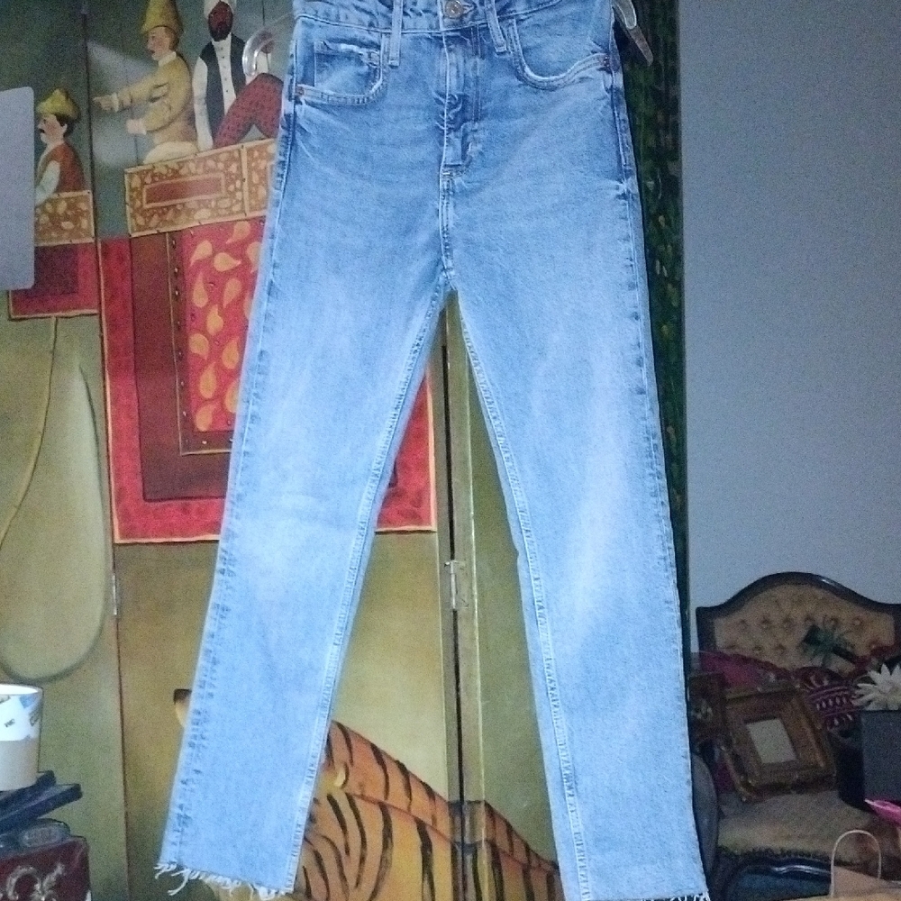 Zara Light Blue Straight Leg Jeans